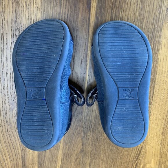 AIRFLEX Blue Mary Jane Shoes Girls 6 Sparkle Leather Flats Toddler School Shoe - Picture 7 of 8